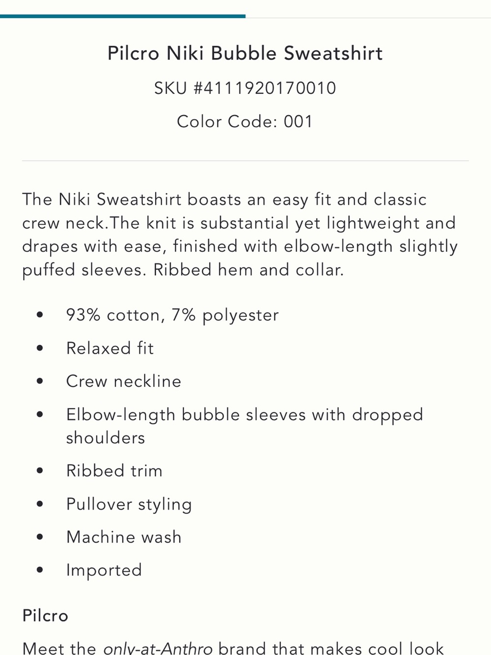 Pilcro Niki Bubble Sweatshirt in Charcoal - Picture 5 of 12
